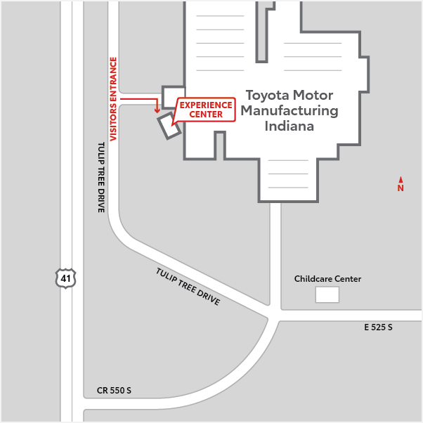 Graphic showing the location of the Experience Centre at TMMI