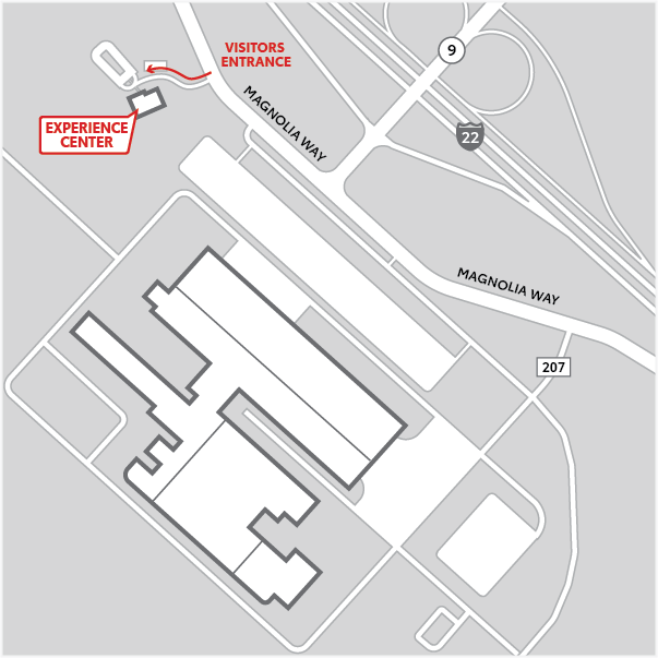 Graphic showing the location of the Experience Centre at TMMMS